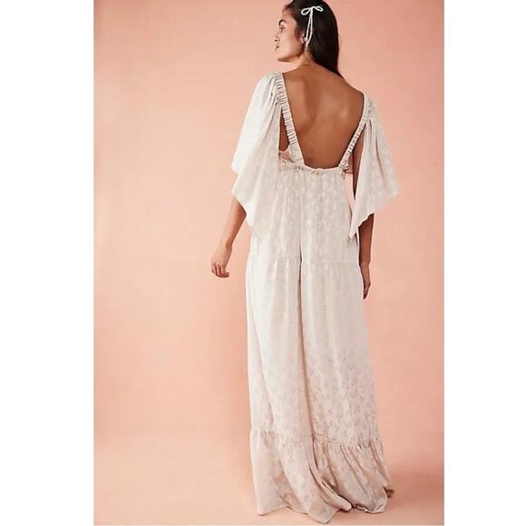 Free People Dainty Ethereal Fairy Cha Cha Maxi Dress in Ivory Cream Size Large - Picture 4 of 16